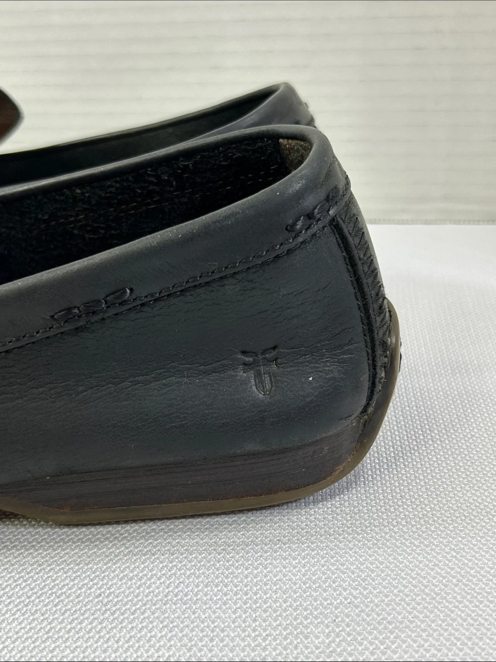 Frye Men’s Black Leather Driver Loafers Moc Toe Slip On Shoes Size 10